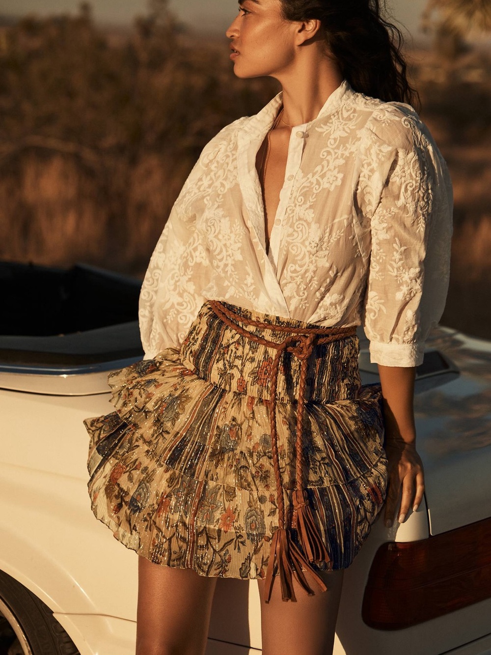 NWOT Anthropologie Pilcro The Bella Femme White Embroidered Button-down